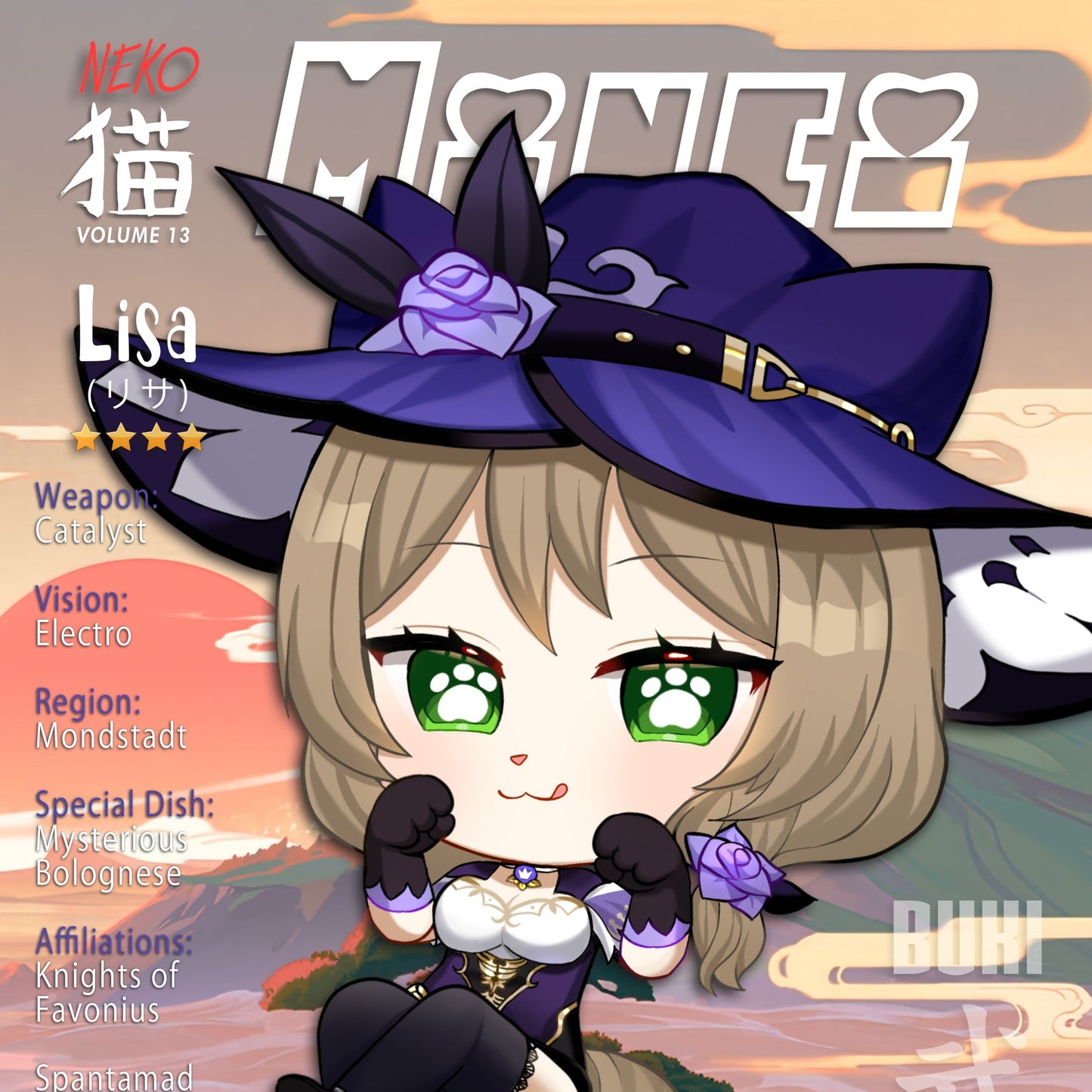 Neko Print Genshin Impact