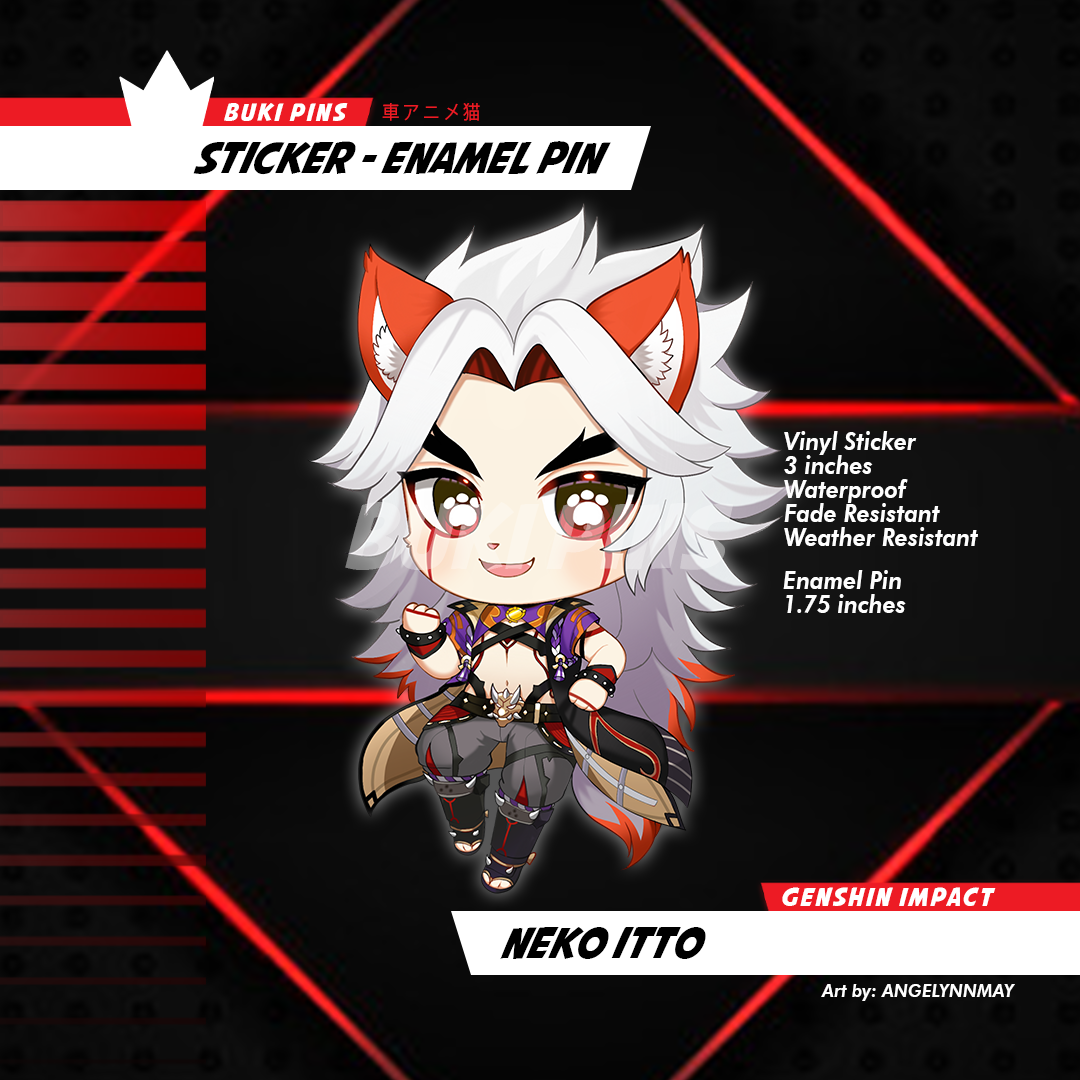 Neko Genshin Impact Pins