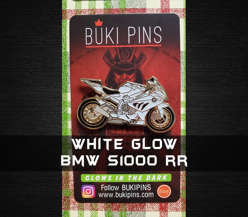 White S1000 RR Motorcycle Pin