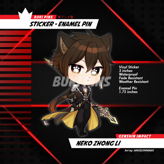 Neko Genshin Impact Pins